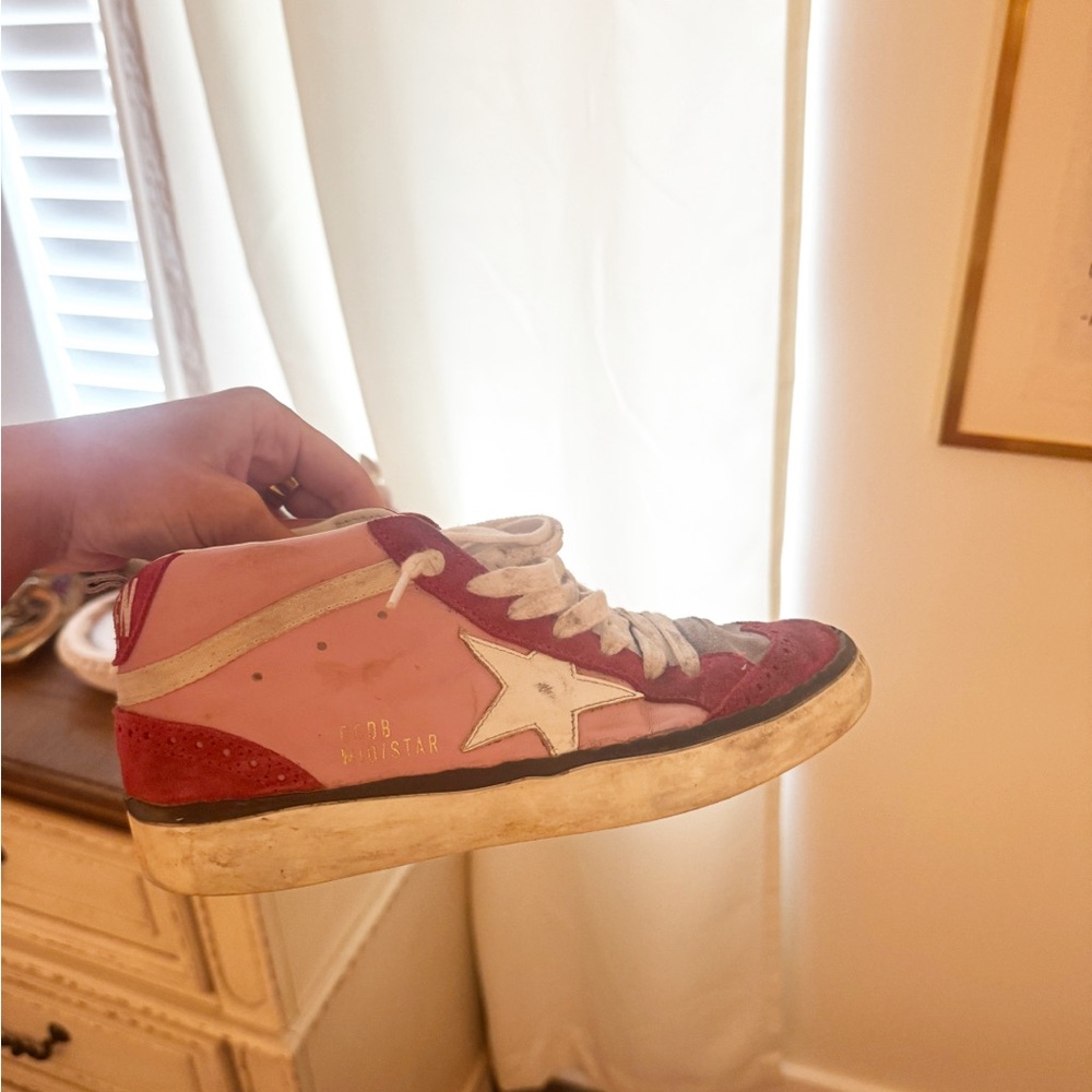 Golden Goose Mid Star Colorblock Wing-tip Sneakers